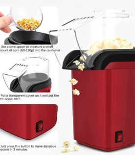 Electric Popcorn Maker with Measuring Cup